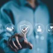man selecting compliance icon